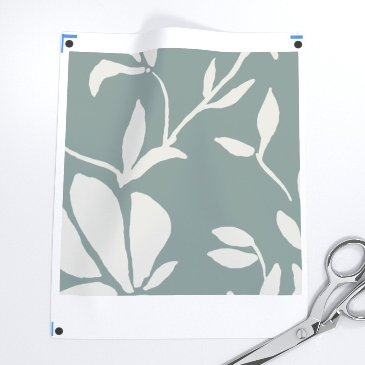 Modern Floral Large Scale Sage Green Elegant Custom Printed Fabric by Spoonflower Various Fabrics by the Yard or Fat Quarter